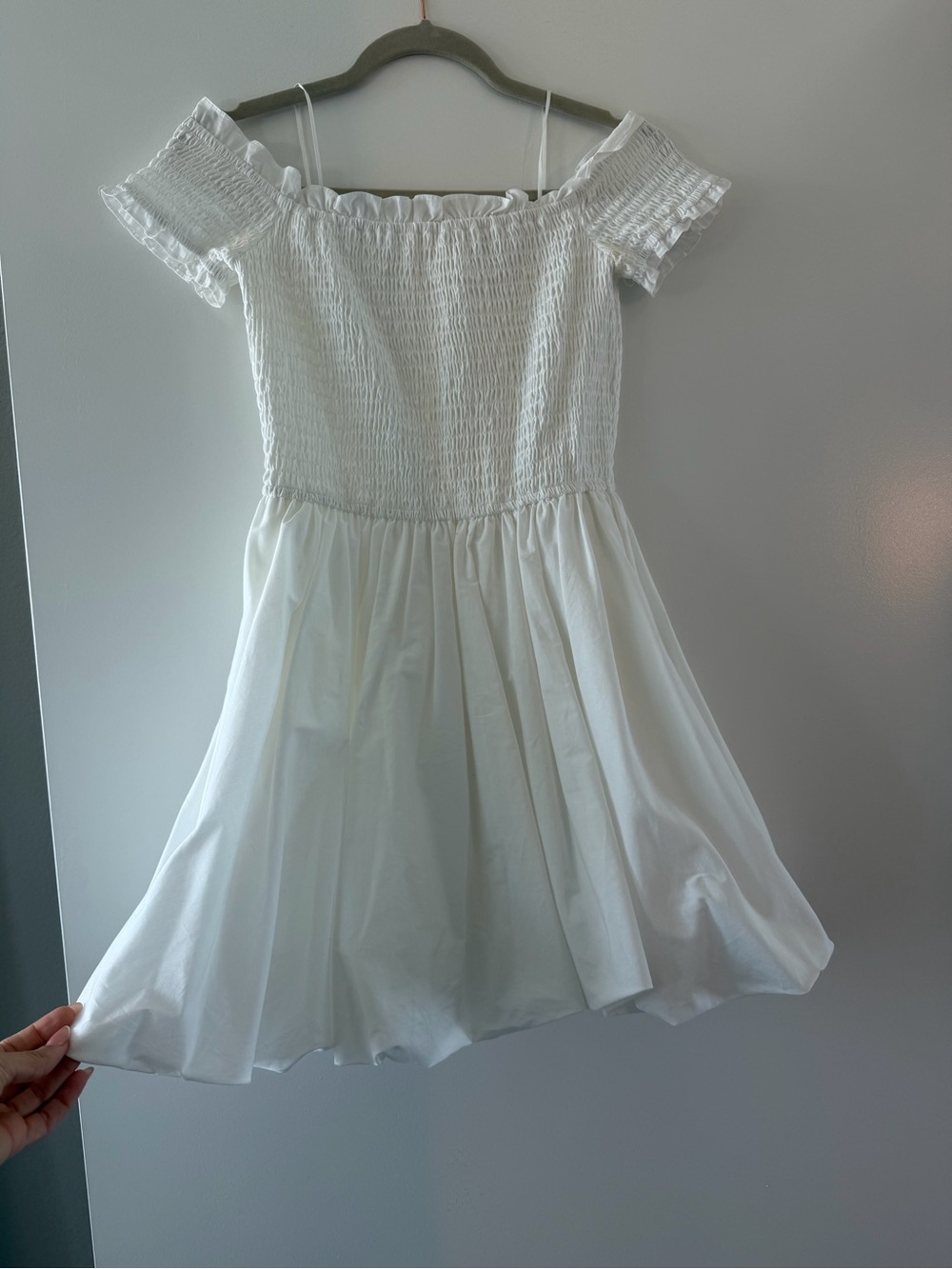 Milly white off-the-shoulder mini dress, size 4